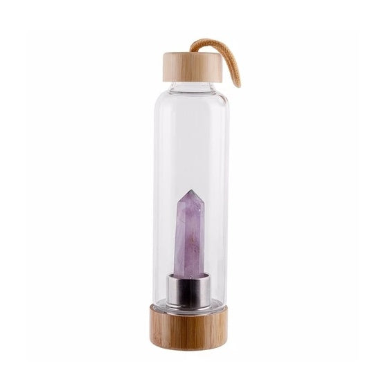 Crystal Infused Bamboo Water Bottle