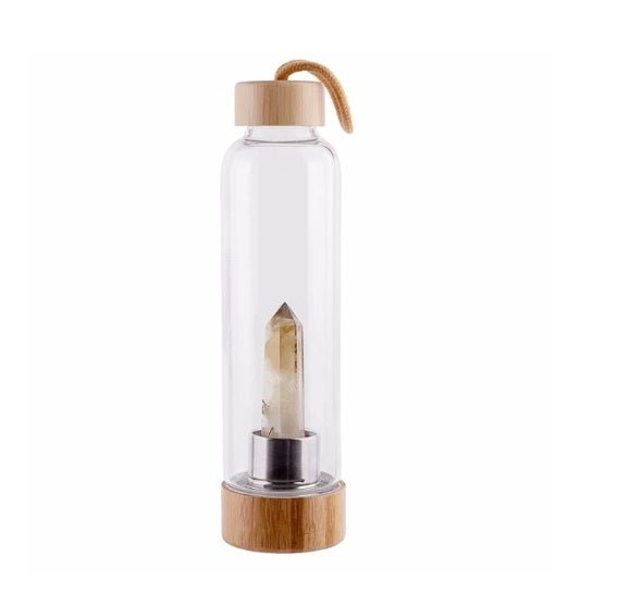 Crystal Infused Bamboo Water Bottle