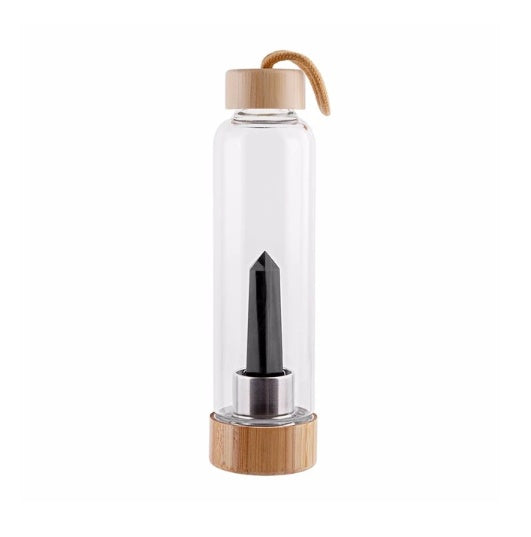 Crystal Infused Bamboo Water Bottle