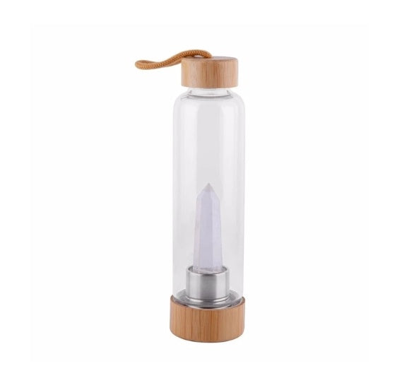 Crystal Infused Bamboo Water Bottle