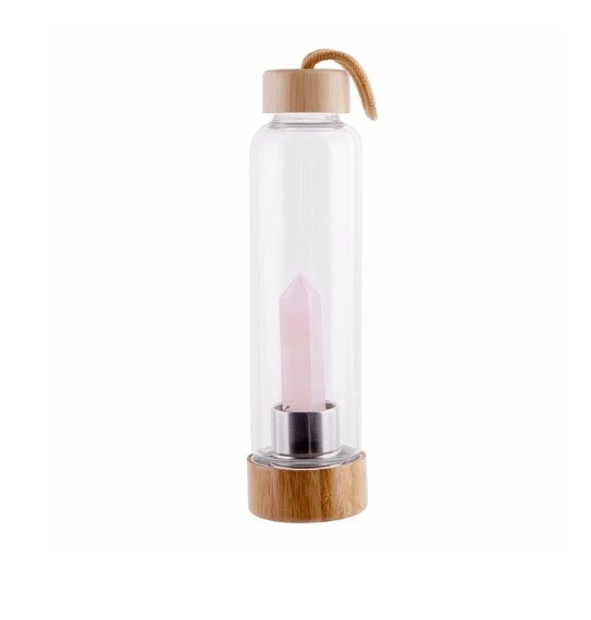 Crystal Infused Bamboo Water Bottle