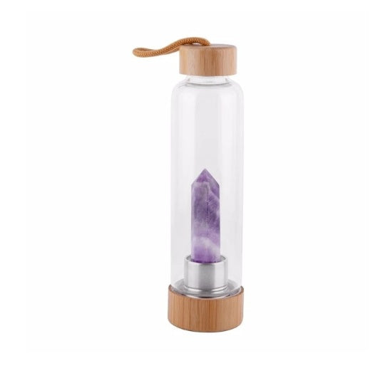 Crystal Infused Bamboo Water Bottle